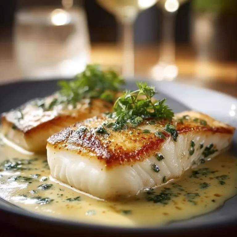 Fish dish served with non-alcoholic white wine sauce