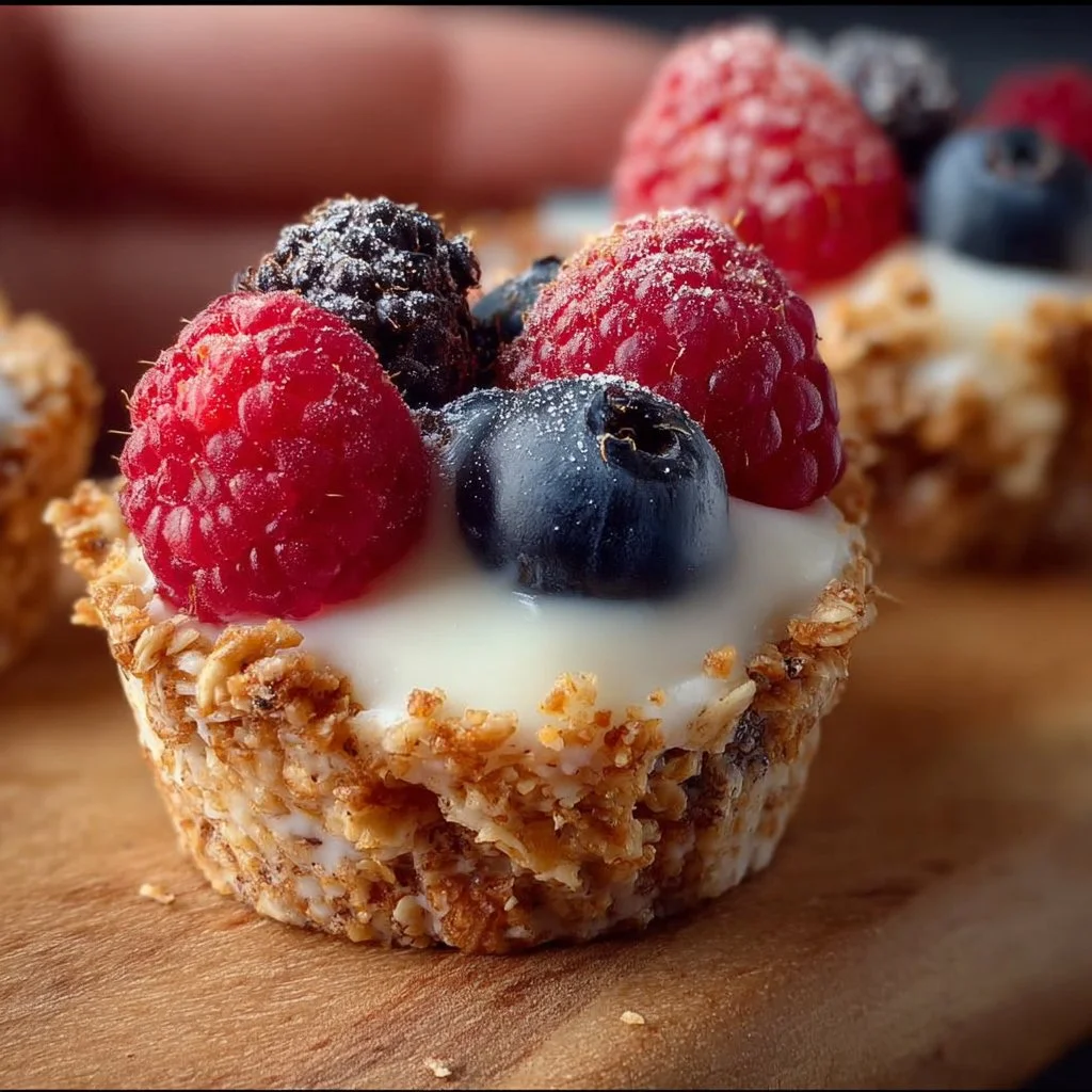 Frozen Yogurt Granola Cups with Berries