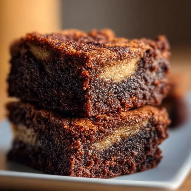 Fudgy banana bread brownies with chocolate drizzle on a plate