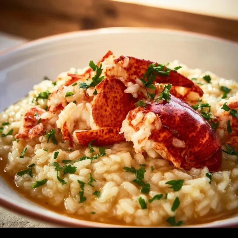Gordon Ramsay's delicious lobster risotto garnished with herbs