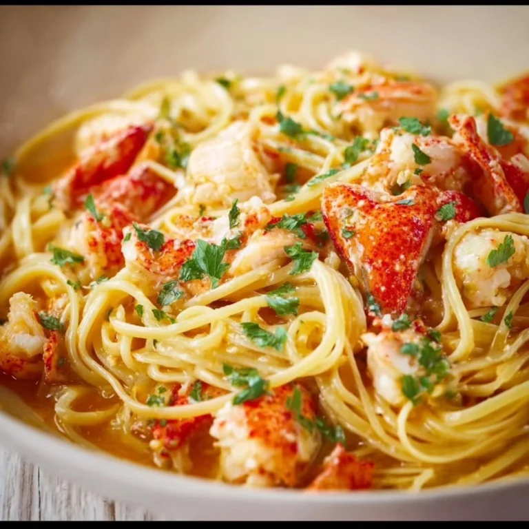 Gordon Ramsay's lobster pasta dish with rich sauce and fresh lobster