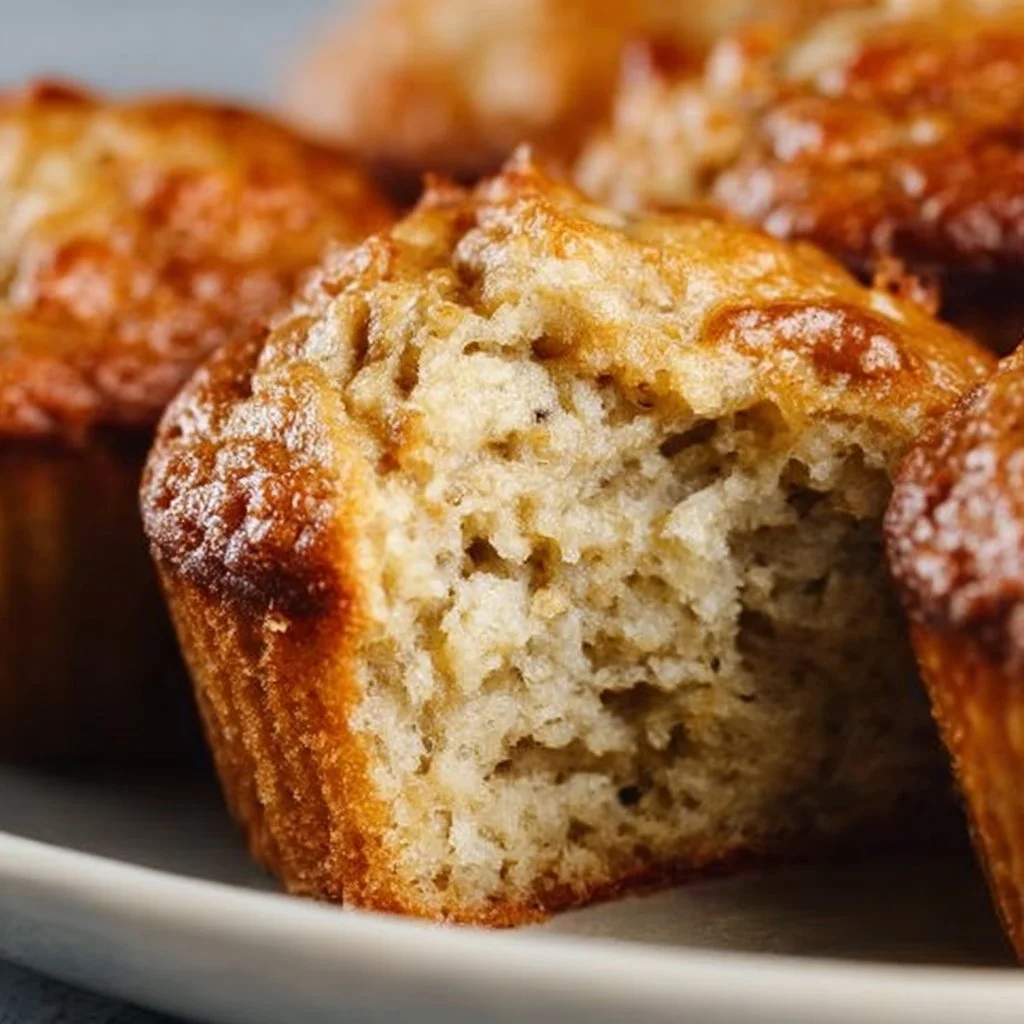 Delicious Greek yogurt banana muffins ready to enjoy for breakfast or a snack.