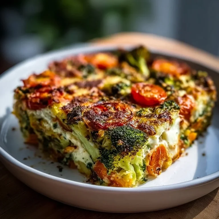 High-protein veggie bake with colorful vegetables and grains in a baking dish.