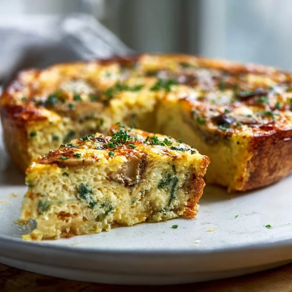 Ina Garten's crustless quiche recipe served on a plate