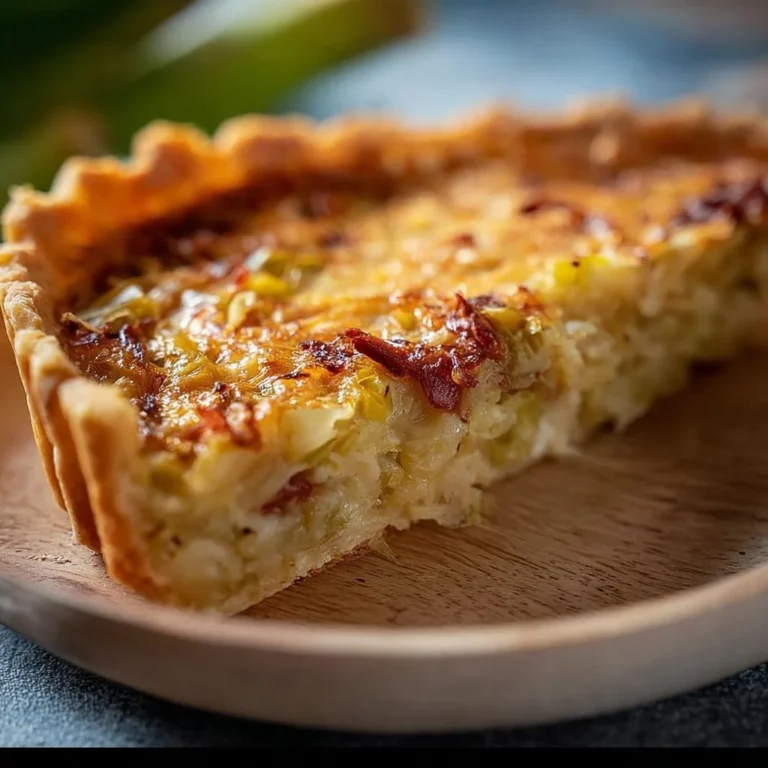 Delicious homemade Leek Tart with fresh ingredients
