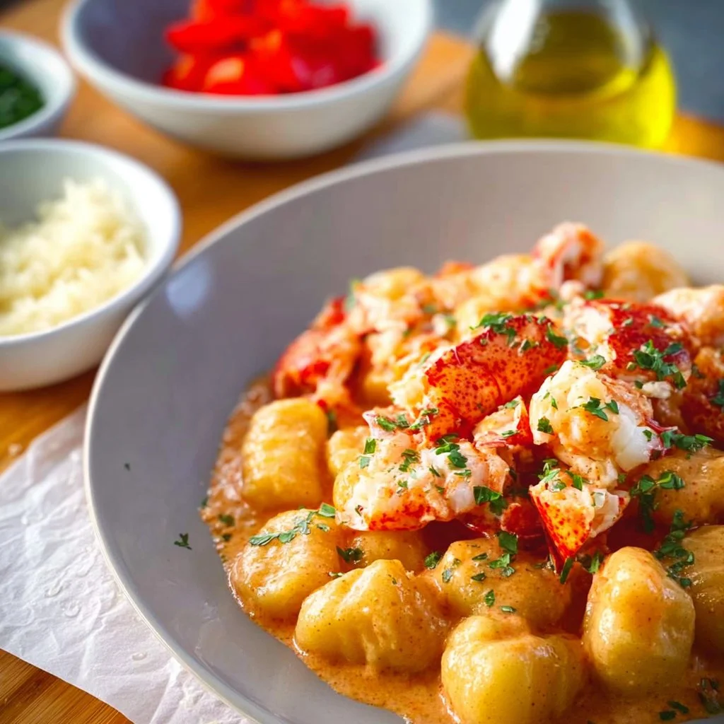 Lobster Gnocchi with Tomato Cream Sauce