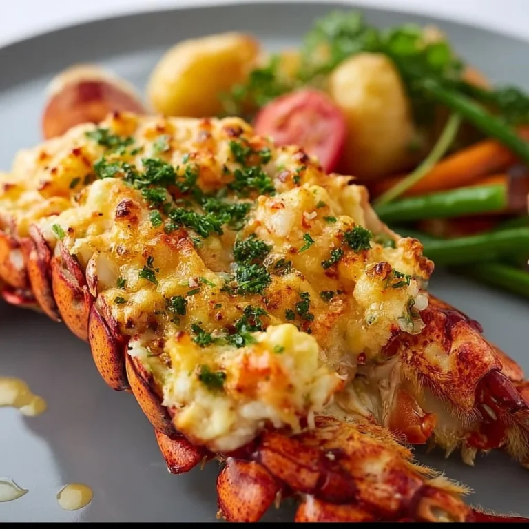 Delicious Lobster Thermidor served in a creamy sauce with herbs and cheese