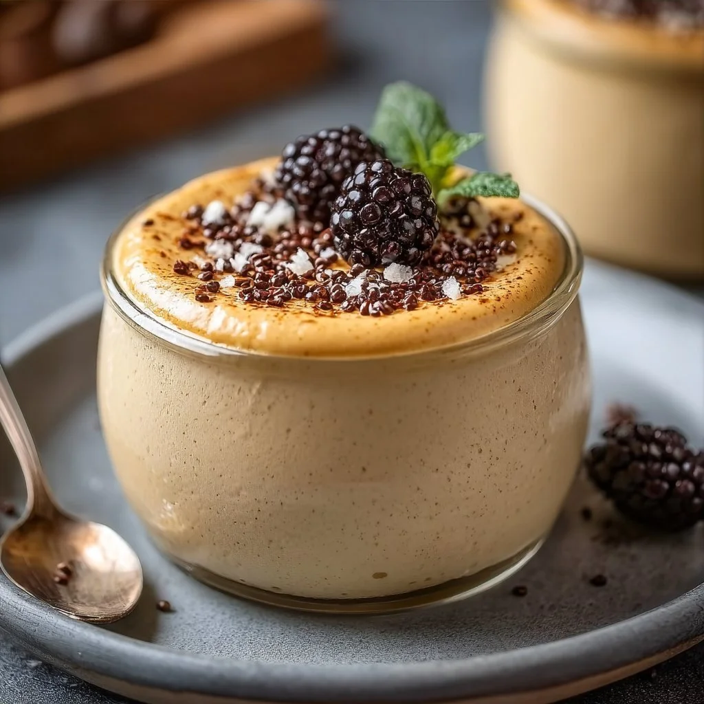 Delicious low carb protein pudding in a bowl, perfect for healthy snacking.
