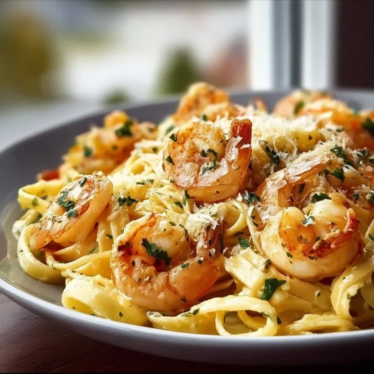 Delicious Marry Me Shrimp Pasta served in a bowl with fresh herbs and cheese