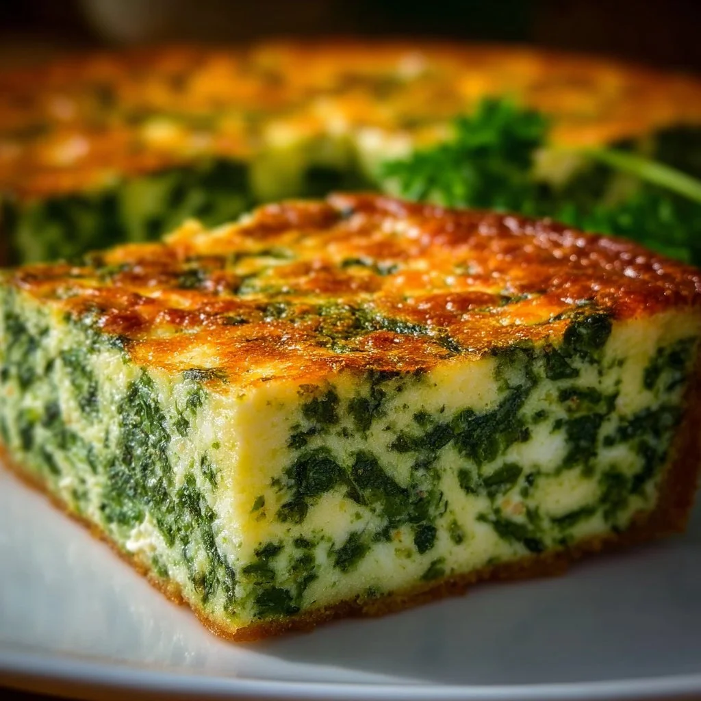 Mediterranean spinach cheese feta quiche fresh out of the oven