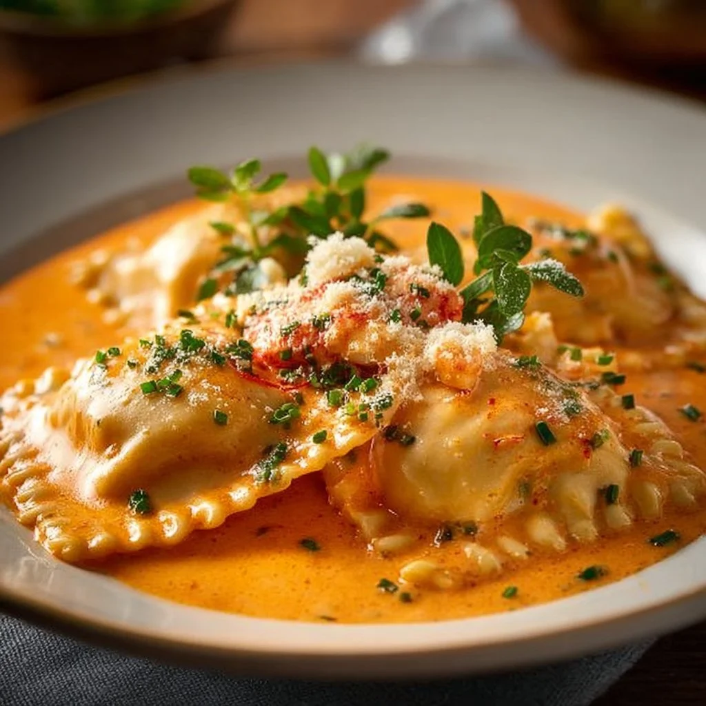 Melt-in-Your-Mouth Lobster Ravioli with Vodka Cream Sauce