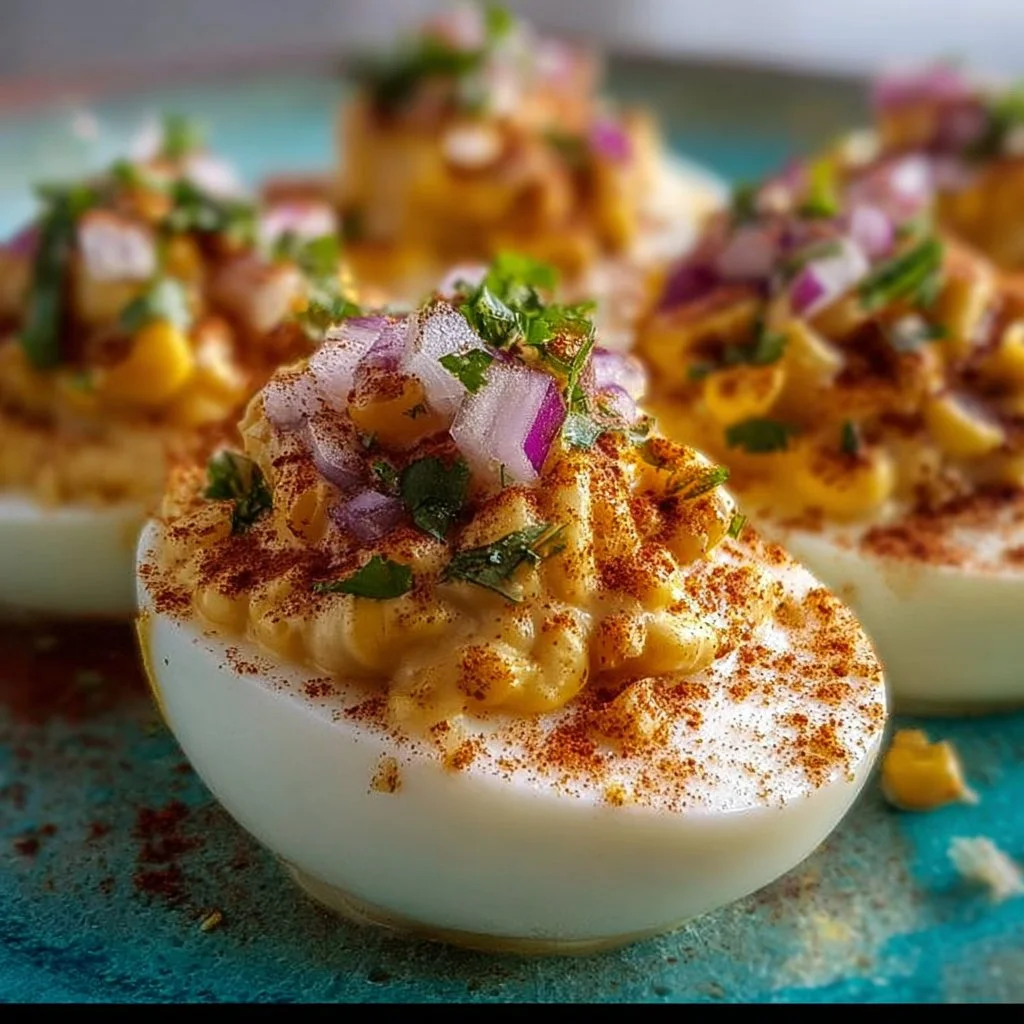 Mexican Elote Deviled Eggs