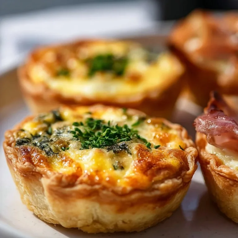 Delicious mini quiche served on a platter, perfect for appetizers and brunch.