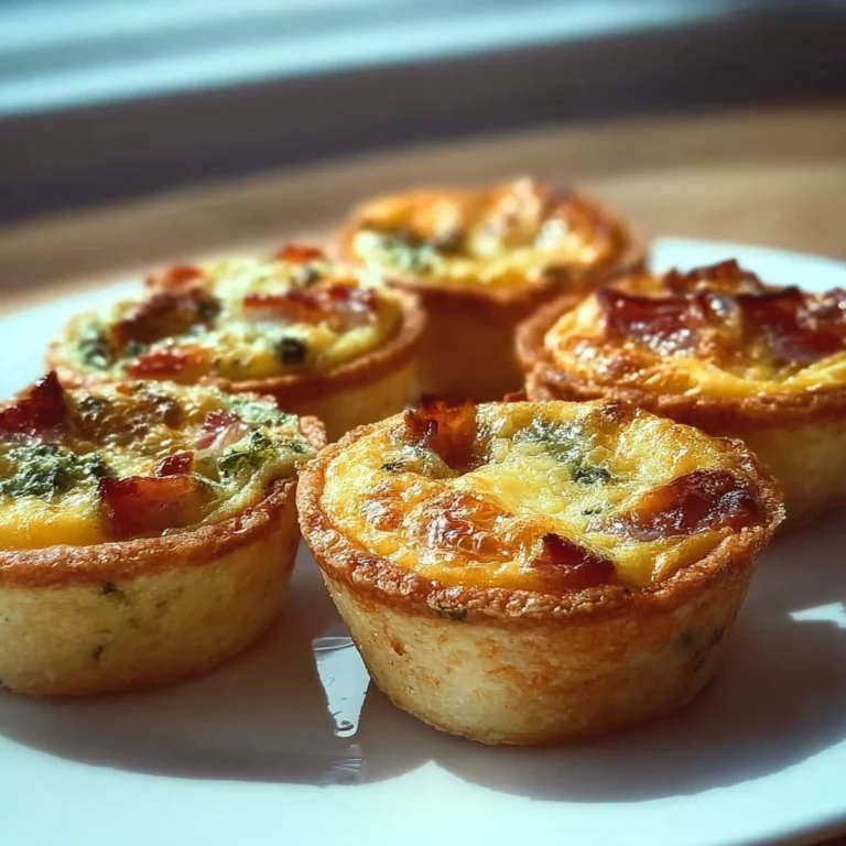 Homemade mini quiches filled with vegetables and cheese on a platter