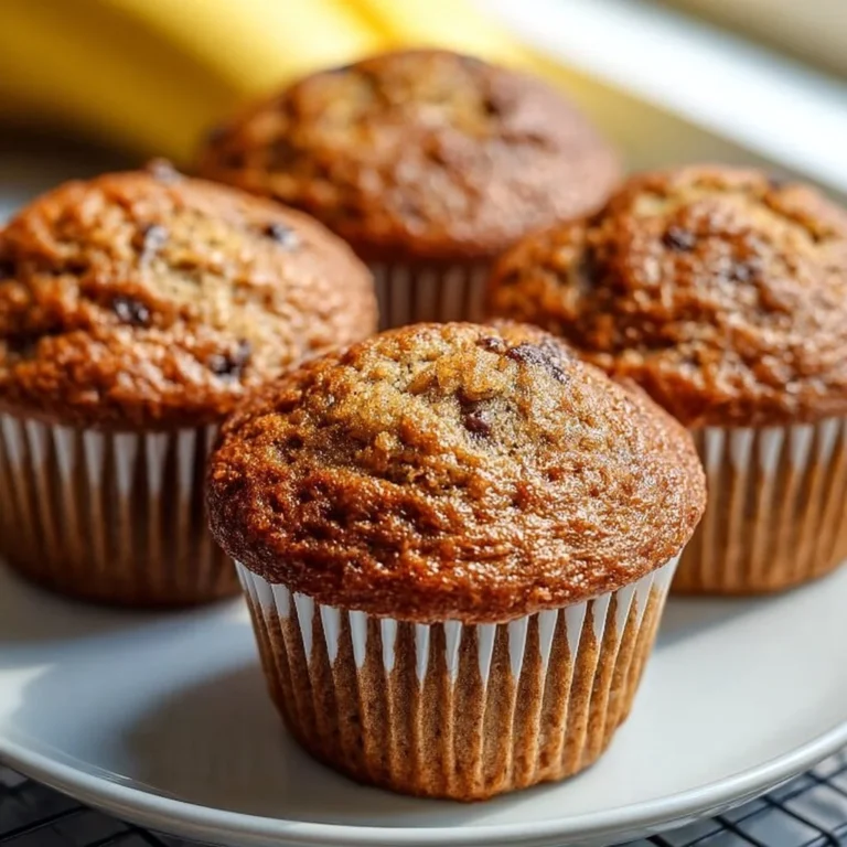 Delicious and moist banana bread muffins on a rustic wooden table