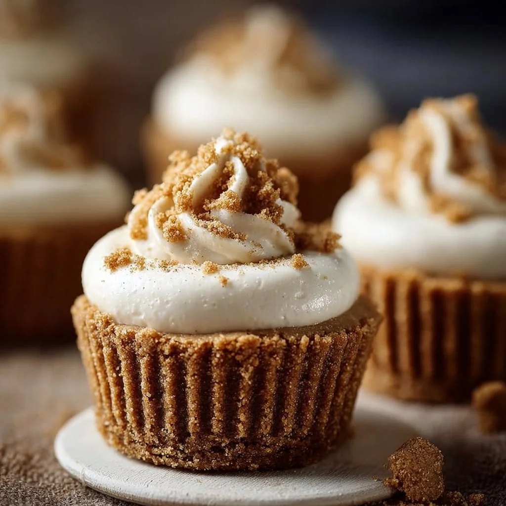 No-bake gingerbread cheesecake cups topped with festive decorations
