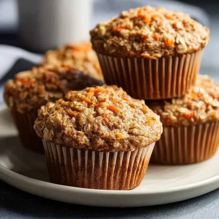 Healthy oatmeal carrot muffins in a baking dish