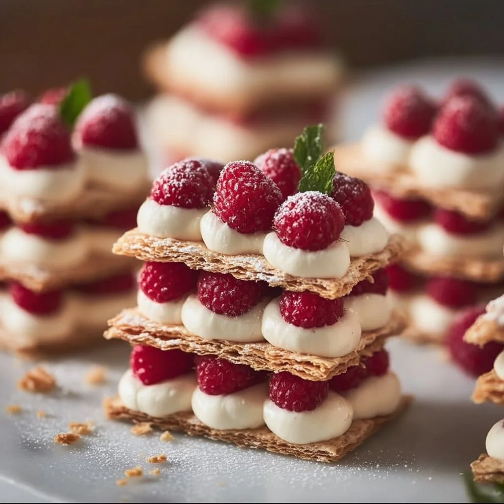 Raspberry Cream Napoleons