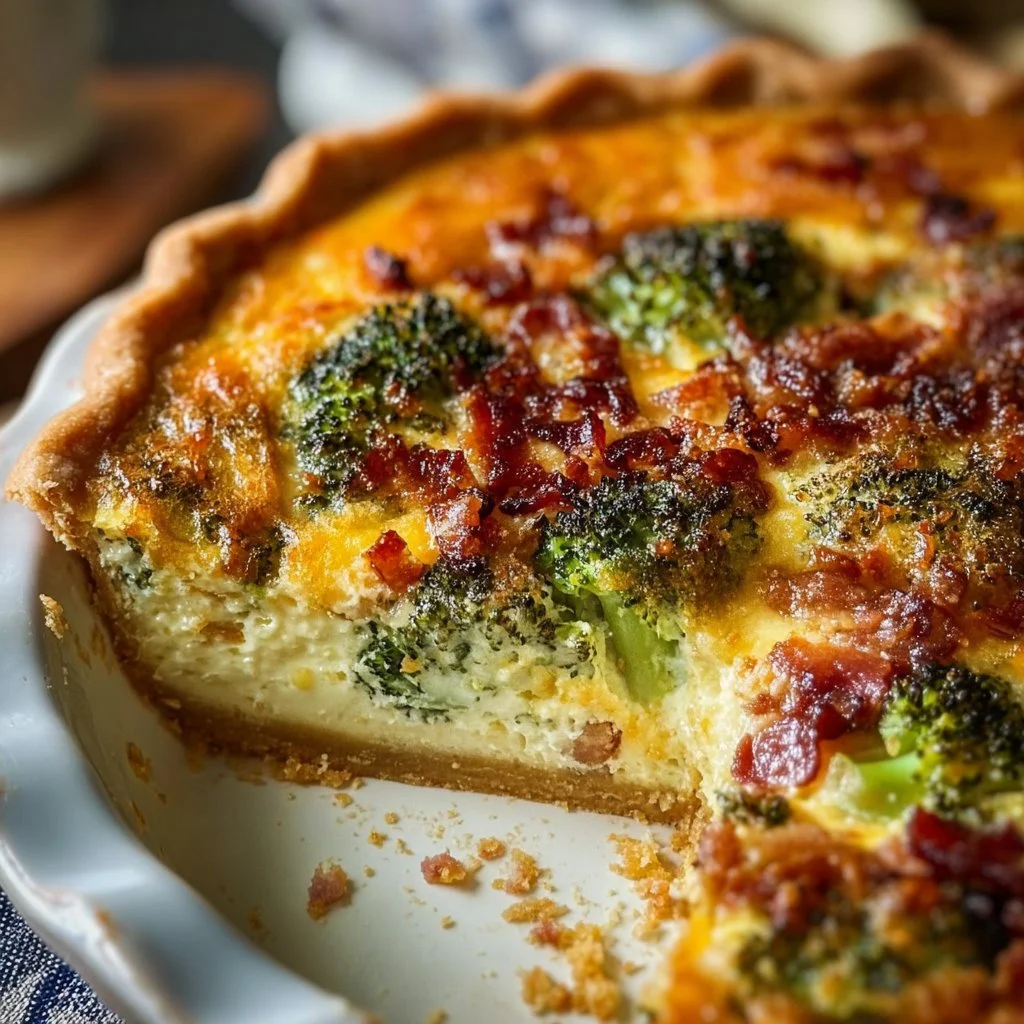 Savory Bacon Broccoli Cheddar Quiche