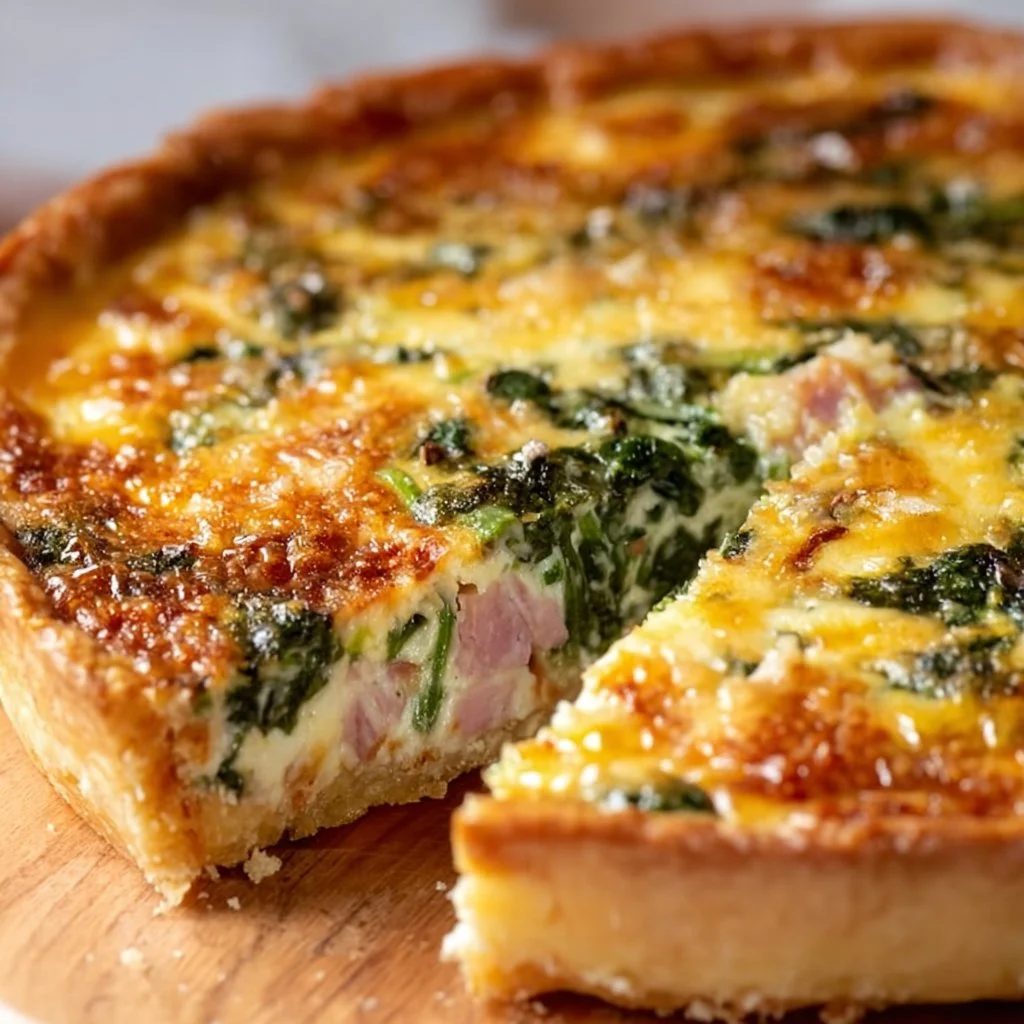 Spinach Ham and Cheese Quiche