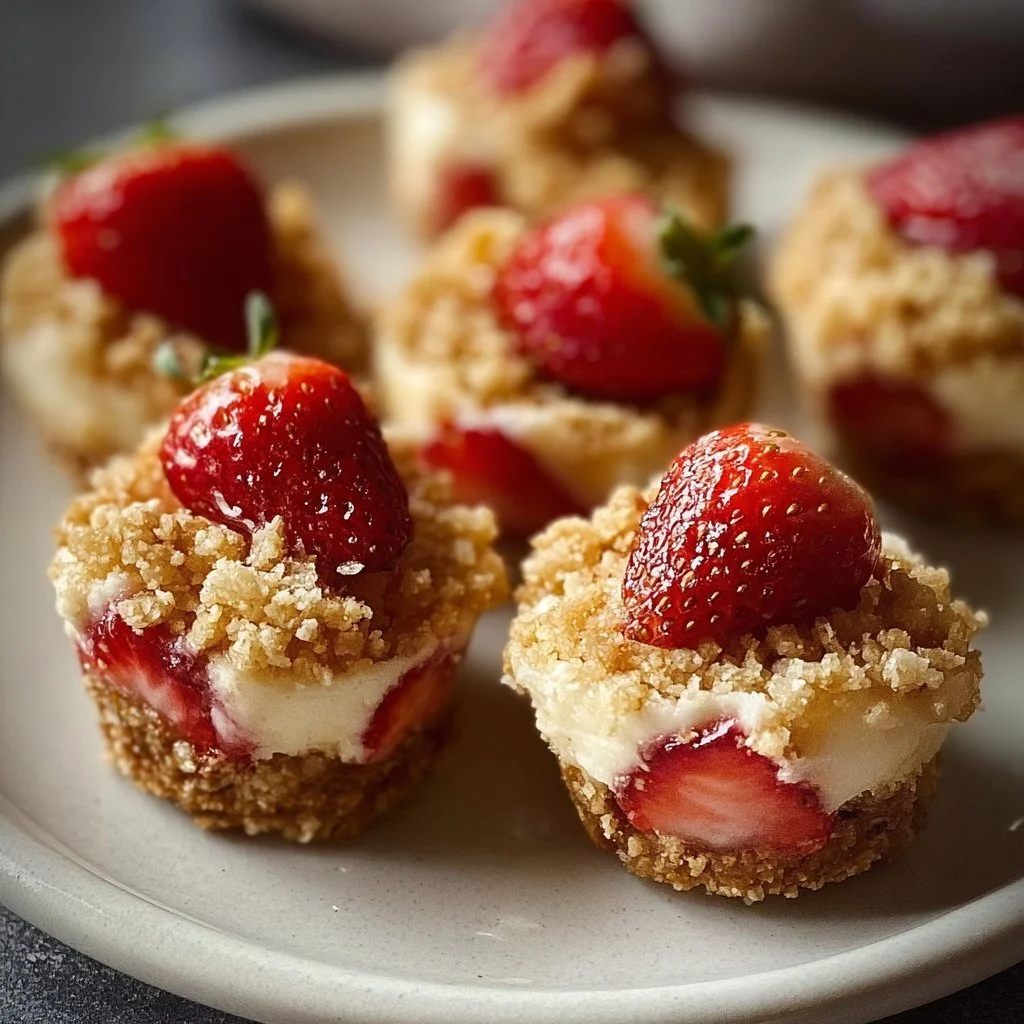 Strawberry Cheesecake Crunch Bites on a plate