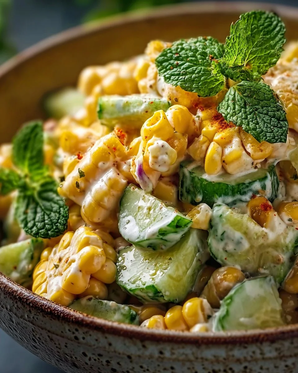 Street Corn Creamy Cucumber Salad