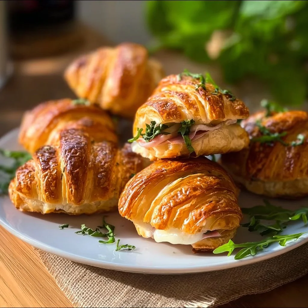 Freshly baked stuffed croissants filled with chocolate and almond cream