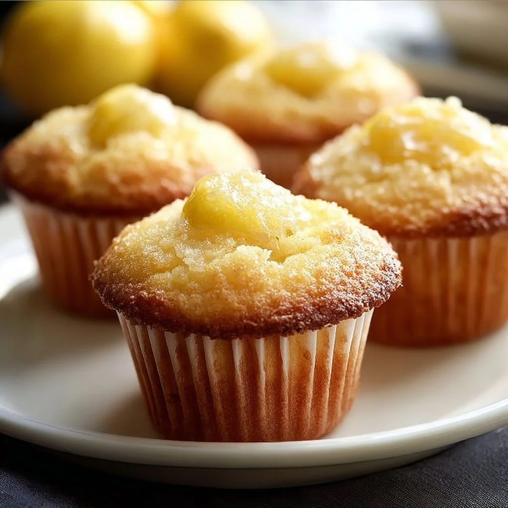 Delicious lemon muffins baked to perfection