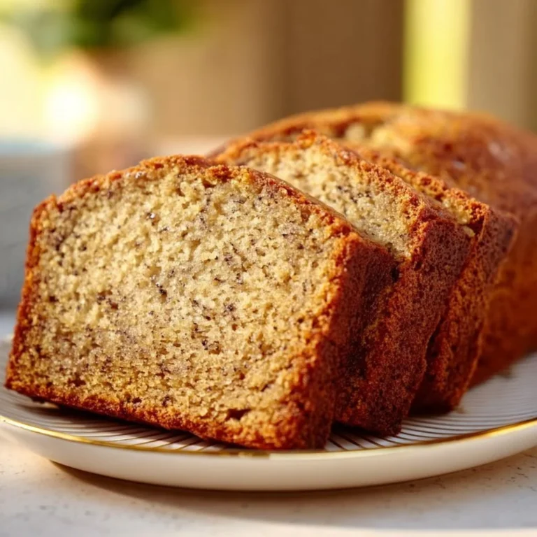 Deliciously baked banana bread with walnuts and a golden crust