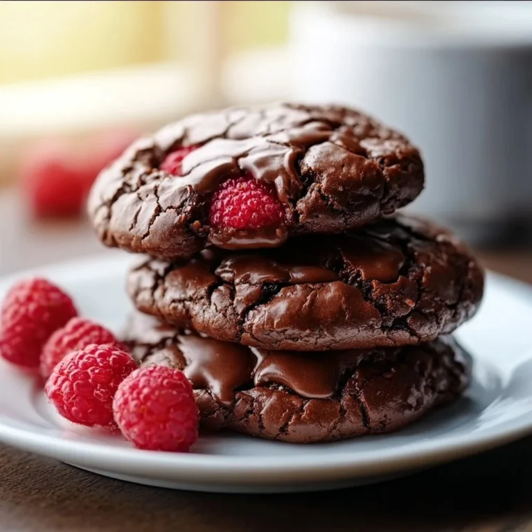 Delicious chocolate raspberry fudgy cookies fresh from the oven.