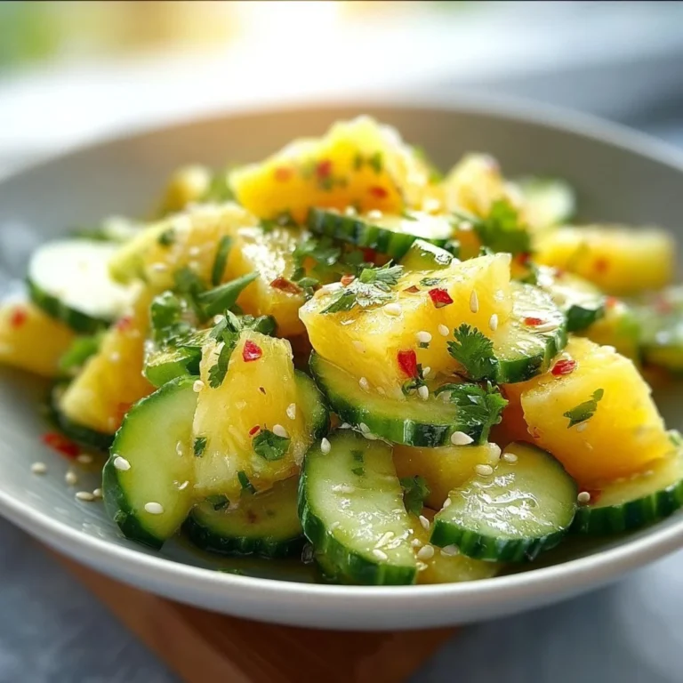 Delicious pineapple cucumber salad with vibrant colors and fresh ingredients