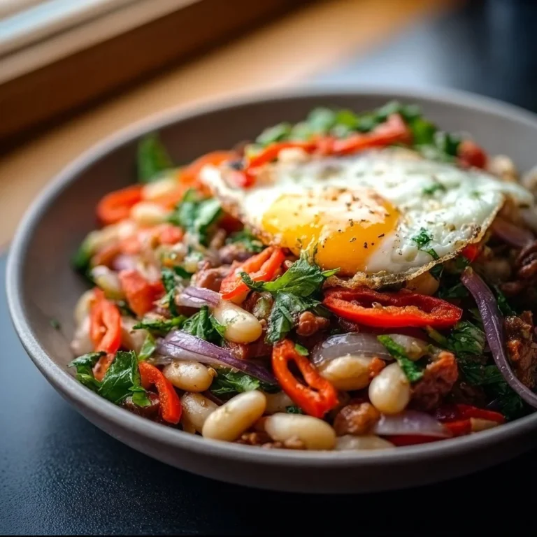 A bowl of Piyaz Mediterranean salad with beans and vegetables